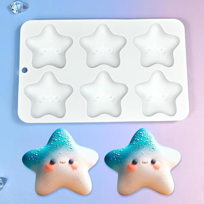 mostsom Cute Star Cartoon Shaped Dessert Mousse Molds 3d Silicone Cake Mold Muffin Pan Baking Tools For Cakes Decorating Supplies (M_ Star)