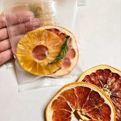 Gourmet Fruit & Floral Tea Set of 10 | Handcrafted, Additive-Free, Assorted Tea Gift Set | Sampler 5 Flavors of Naturally Dried Orange, Grapefruit, Lemon, Apple, Rose Jasmine | 10 Tea Bags | Premium Tea Gift Set