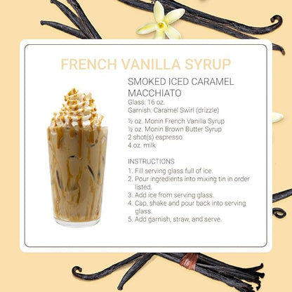 Monin - French Vanilla Syrup, Boxed, Versatile Flavor, Natural Flavors, Great for Coffees, Cocktails, Shakes, and Kids Drinks, Non-GMO, Gluten-Free (1 Liter)