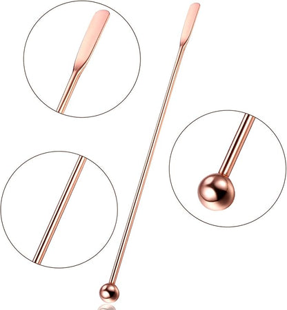 7.5 Inches Stainless Steel Coffee Beverage Stirrers Drink Swizzle Stick with Small Rectangular Paddles, Set of 8 Beverage Stirrers for Coffee Cocktail Chocolate Milk Juices (Multicolor)
