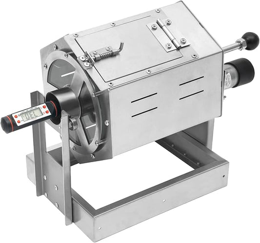 0.66-2.65lb Automatic Coffee Roaster Coffee Bean Roasting Machine Commercial Coffee Gas Roaster with Thermometer & Speed Controller Drum Type Gas Burner Require