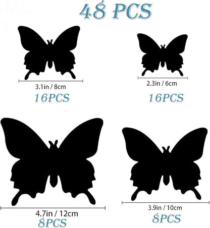 Butterfly Wall Decor 24/48 PCS, 3D Butterflies Stickers for Party Decorations with Magnets(Multiple Colour, 48)