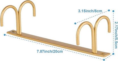 Mug Rack Under Cabinet - Coffee Cup Holder, 12 Mugs Hooks Under Shelf, Display Hanging Cups Drying Hook for Bar Kitchen Utensils Gold