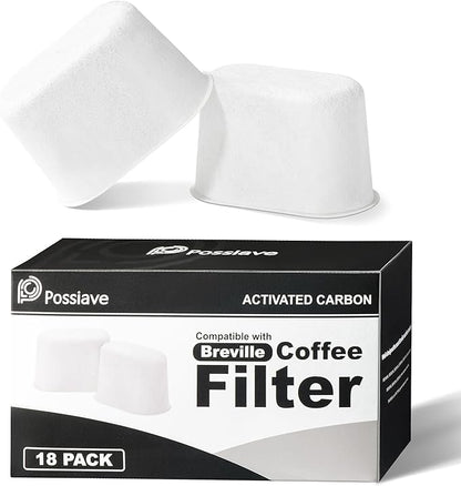 18-Pack Charcoal Water Filters Compatible with Breville BWF100 Machines, Breville Espresso Machine Water Filter Replacements