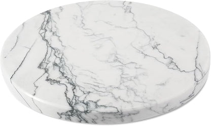 Koville Brazilian Natural Marble Cutting Board for Kitchen, 11inch Round Hand Crafted Marble Slab for Cheese, Charcuterie, Pastry Board - Wedding Gift, House Warming Gift(Maldivi)
