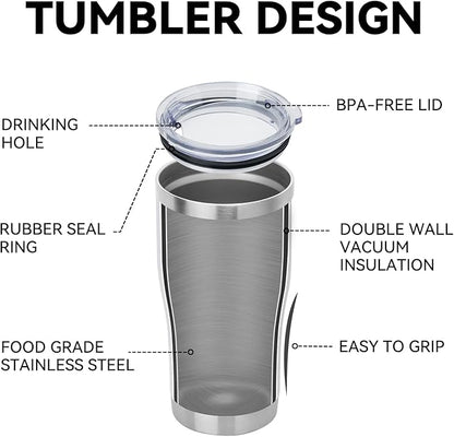 DOMICARE 20oz Tumbler with Lid Stainless Steel Tumblers Bulk, Double Wall Vacuum Insulated Coffee Travel Mug Powder Coated Tumbler, 4 Pack White