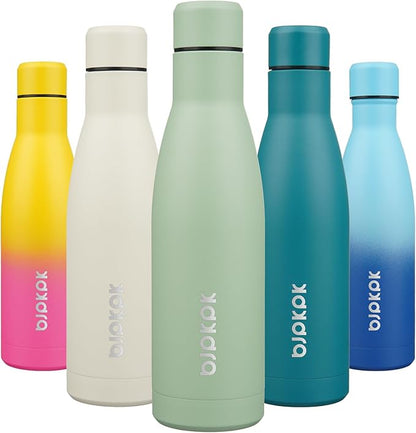 BJPKPK 17oz Insulated Water Bottles Stainless Steel Sports Water Bottles Keep Cold and Hot for Travel Dishwasher Safe,Macaron Green