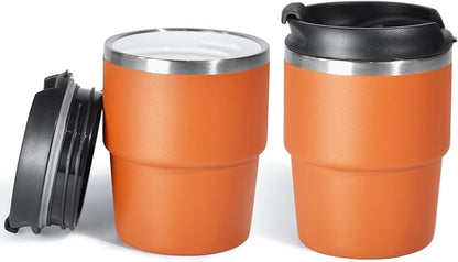 6oz Espresso Cups, Insulated Espresso Cups Set of 2, Expresso Shots Cup, Stainless Steel Shot Glasses for Coffee, Portable Espresso Travel Mug for Camping
