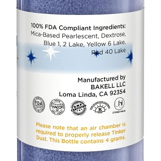 Bakell - Navy Blue Tinker Dust (4g, 1x Mini Spray Pump) Edible Glitter for Food, Desserts, and Beverages!