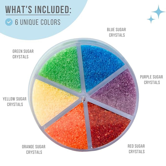 Sweets Indeed Sprinkles 6 Cell Edible Sprinkle Mix Jimmies Perfect for Cake Decorations Baking Ice Cream Cookies Cupcake Topper (Rainbow Sugar)