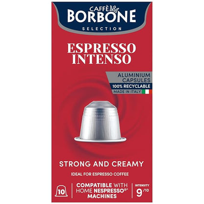 Caffe Borbone Aluminum Coffee Pods Compatible with Nespresso Original Machines, Espresso Intenso, Medium Roast, Full-Bodied and Strong, Genuine Italian Coffee - NOT compatible with Vertuo - 100 Count