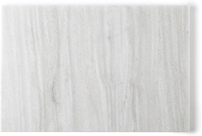 Koville Natural Marble Cutting Board for Kitchen Countertop, 12" x 8" Pastry Bread Macaron Display Board, Real Stone Slab Marble Cheese Boards, Bathroom Perfume Tray Candle Plate(Nestos White)