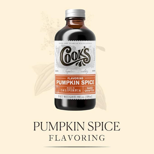 Cook's, Pumpkin Spice Flavoring, for Baking, Cookies, Beverages, Cakes, Breads, 4 oz