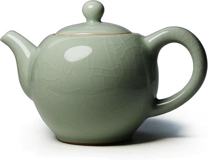 Small Ceramic Teapot, 9oz Tea Pot Chinese Tradition Kiln-changed Glaze Ice Cracked Porcelain Pot kettle
