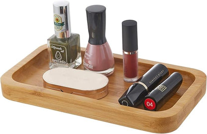 Qtip Holder With Vanity Tray, Glass Apothecary Jars With Lids for Bathroom, Cotton Ball Swab Pad Rounds Holder Canister Jars for Restroom Decorations and Organizer