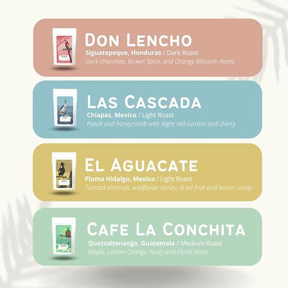 Canopy Point Coffee | Ground Coffee Sample Pack | Gourmet Coffee Sampler | Single Origin Coffee Gift Set | Sampler Gift Box Set | Coffee Gifts | Specialty Coffee Gift Basket | 4 Pack Variety Set Sampler (Ground)