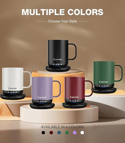 Heated Coffee Mug T1-14oz Fast Heating & Longer Battery Life Self Heating Coffee Mug Hot to 149℉ - Touch & App Controlled Mug Coffee and Hot Beverage Warmer, Gifts for Women and Men