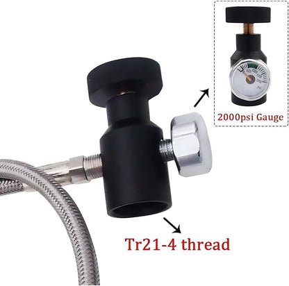 Soda Machine CO2 Cylinder Refill Adapter Hose Soda Maker Co2 Canister Refill Station for Filling Soda blue Co2 Bottle