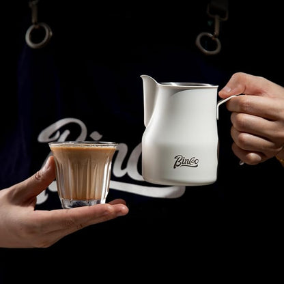 Milk Frothing Pitcher 450ML - Espresso Steaming Pitcher with Large Handle and Spout,Cappuccino Latte Art Cup for Barista and Home Cafe