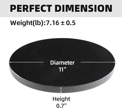 Koville African Natural Marble Cutting Board for Kitchen, 11inch Round Hand Crafted Marble Slab for Cheese, Charcuterie, Pastry Board - Wedding Gift, House Warming Gift(Zimbabwe Black)