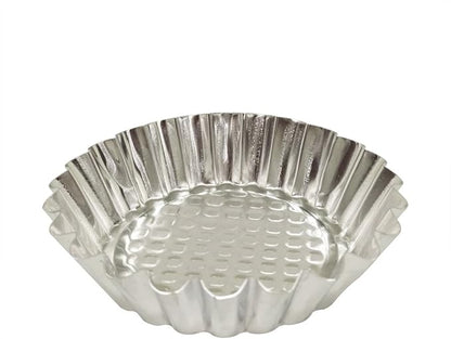 MYStar Set of 20, 3-3/4" Fluted Design Round Shape Non-stick Aluminum Tart Mold, Mini Pie Tin, Tartlet Pan