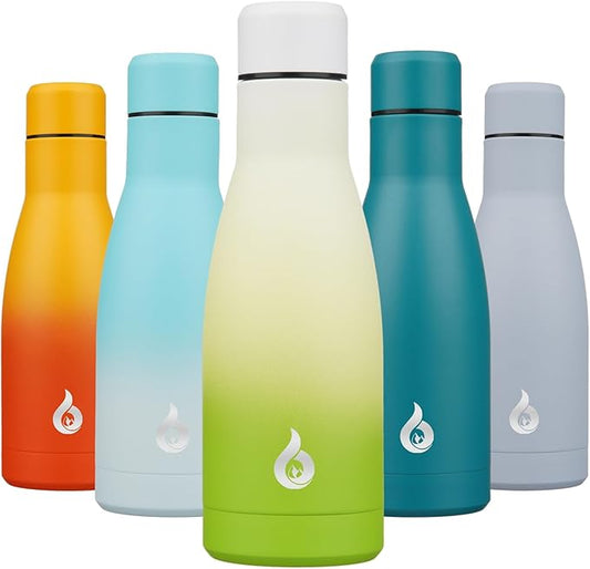 BJPKPK Insulated Water Bottle 12oz Small Stainless Steel Water Bottles Reusable Metal Thermos Keep Cold and Hot,Elegant Green