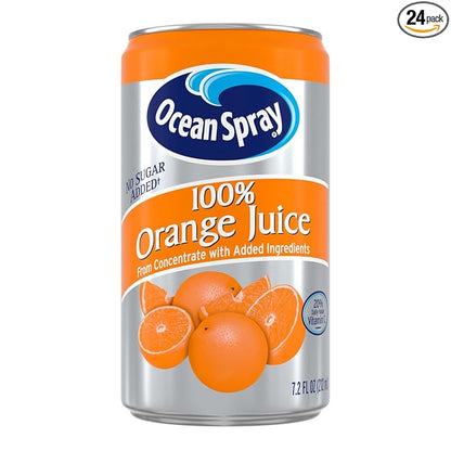 Ocean Spray 100% Orange Juice, 7.2 oz Cans (Pack of 24)