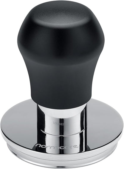 Normcore 58.5mm Coffee Tamper V4.1 Mini, Spring-Loaded with Click Feedback, Self-Leveling Stainless Steel Flat Baffle, Compatible with 58mm Espresso Machines Portafilter, Black