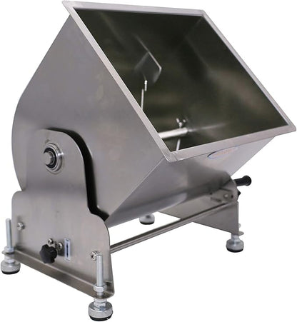 Commercial Stainless Steel 60-Pound/30-Liter Capacity Tilt Tank Manual Meat Mixers,(Mixing Maximum 45-Pound for Meat),Sausage Mixer Machine Meat Processing Equipment, Silver, FME30T