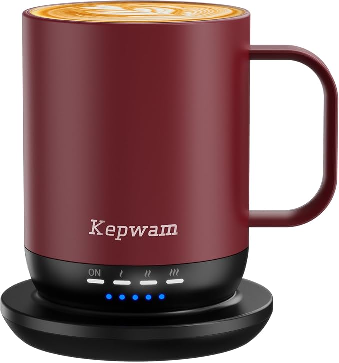 Heated Coffee Mug T1-14oz Fast Heating & Longer Battery Life Self Heating Coffee Mug Hot to 149℉ - Touch & App Controlled Mug Coffee and Hot Beverage Warmer, Gifts for Women and Men