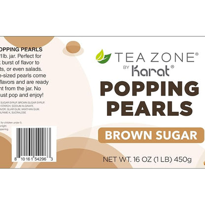 Tea Zone [1 Pound] Brown Sugar Popping Pearls, Bursting Pearls for Teas, Shakes, Smoothies, Dessert Toppings