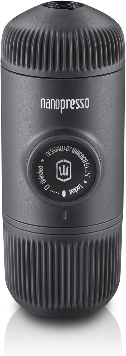 WACACO Nanopresso Portable Espresso Maker,Upgraded Version of Minipresso, 18 Bar Pressure Ground Coffee, Small Travel Coffee Maker, Manually Operated, Perfect for Trips and Camping Outdoor