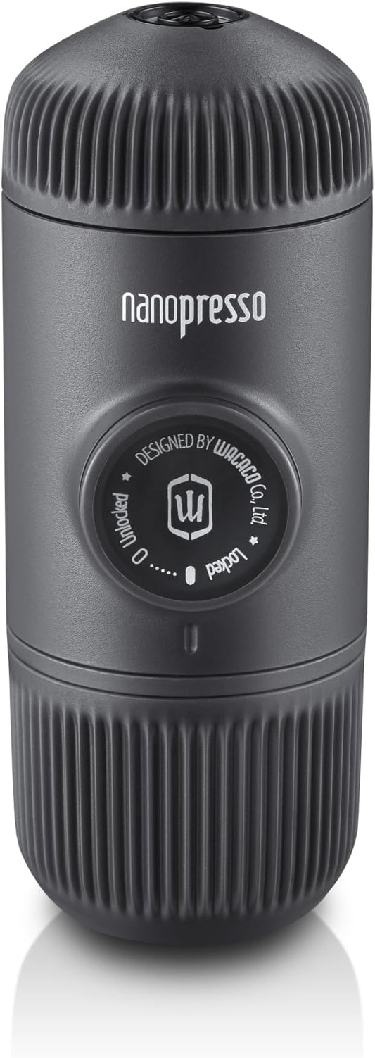 WACACO Nanopresso Portable Espresso Maker,Upgraded Version of Minipresso, 18 Bar Pressure Ground Coffee, Small Travel Coffee Maker, Manually Operated, Perfect for Trips and Camping Outdoor