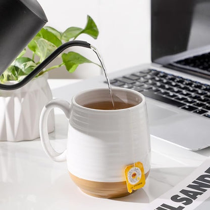 Hasense Large Coffee Mug with Handle, 20 oz Ceramic Tea Cup for Men and Women, White Soup Mugs for Coffee, Tea, Hot Cocoa, Latte, Big Christmas Mug, Microwave Dishwasher Safe, 1 PCS