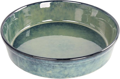 Ceramic Pie Pan Quiche Dish 2.3 Quart Baking Pan, 11 Inch Round Au Gratin Baking Dishes, Non-Stick Tart Pan, Pie Plate for Apple, Oven, Dishwasher and Microwave Safe