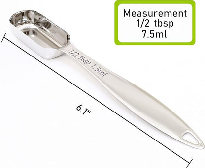 2PCS 1/2Tablespoon (1.5tsp, 7.5ml) Single Measuring Spoon, Individual Stainless Steel Long Handle Measure Teaspoon Only