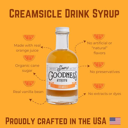 Simple Goodness Sisters Old Fashioned Simple Syrup, Real Vanilla Beans & Organic Cane Sugar, Syrup for Cocktails, Lemonades & More (20 servings)