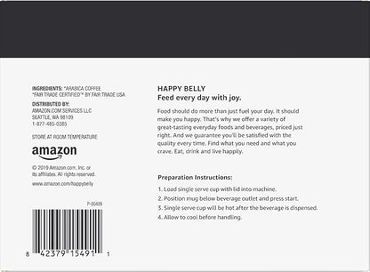 Amazon Brand - Happy Belly Medium Roast Coffee Pods, Colombian, Compatible with Keurig 2.0 K-Cup Brewers, 100 Count