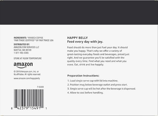Amazon Brand - Happy Belly Medium Roast Coffee Pods, Colombian, Compatible with Keurig 2.0 K-Cup Brewers, 100 Count