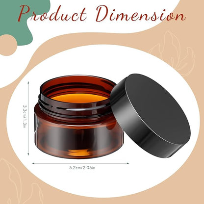 Patelai 4 Pieces Round Wide-mouth Leak Proof Plastic Container Jars with Lids for Travel Storage Makeup Beauty Products Face Creams Oils Salves Ointments DIY Making(1 Ounce,Amber)