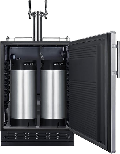 Summit 24" Cold Brew Kegerator, Dual Tap Kit, Stainless Steel- SBC7BRSCF2