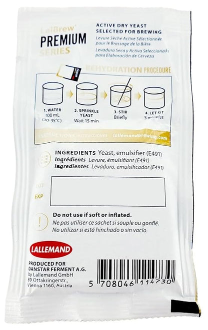 3PK LalBrew BELGIAN WIT Beer Yeast 11g Packet Lallemand Premium Series Dry Brewers Yeast for Wheat Beers (3 Packs)