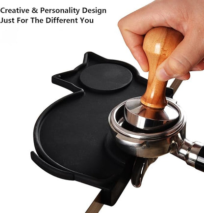 Coffee Tamper Mat Silicone Corner Tamping Mat (Coffee Cat)