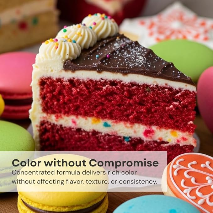 Chefmaster Super Red Liqua-Gel® Food Coloring | Vibrant Color | Professional-Grade Dye for Icing, Frosting, Fondant | Baking & Decorating | Fade-Resistant | Easy-to-Use | Made in USA | 2.3 oz
