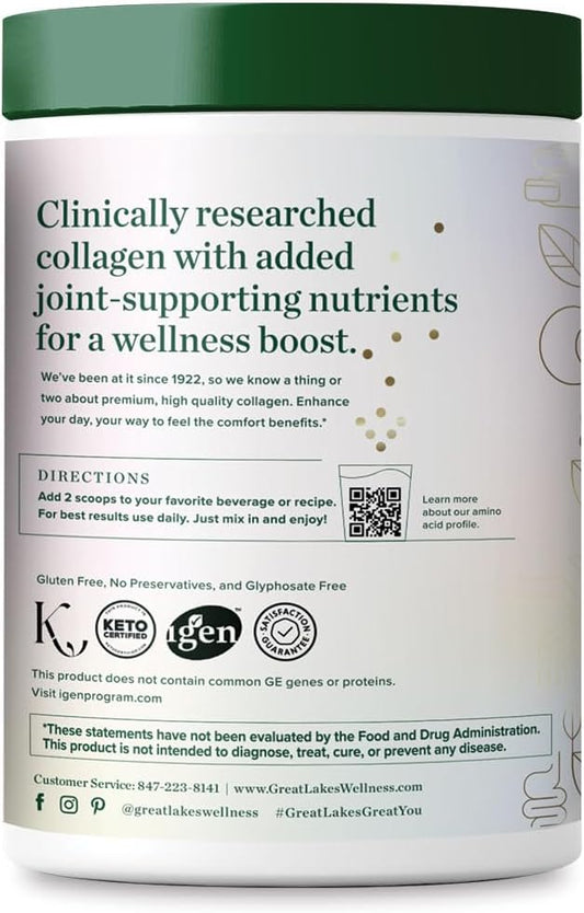 Great Lakes Wellness Movement Boost Advanced Collagen Peptides Powder with MSM, Hyaluronic Acid, Vitamin C - Joint Mobility & Comfort - Caramel Flavored - Non-GMO, Keto, Kosher - 8 oz