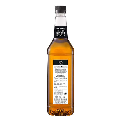 1883 Roasted Hazelnut Syrup for Drinks – Premium French Coffee Syrup – Made in France – 1 Liter Bottle – Perfect for Lattes, Cocktails & Desserts