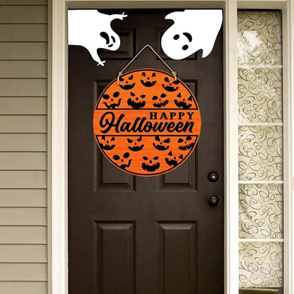Halloween Stencils for Painting 12inch Large Reusable Halloween Stencil for Door Hanger Round Skeleton Ghost Boo Templates for Wood Walls Windows Door Mat Fabric
