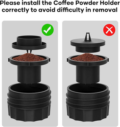 kejector Portable Coffee Maker Espresso Machine for Travel Nano Car Coffee Maker Compatible with Ground Coffee & NS Capsule for RV, Hiking Camping Office, Travel Espresso Maker Electric Gray