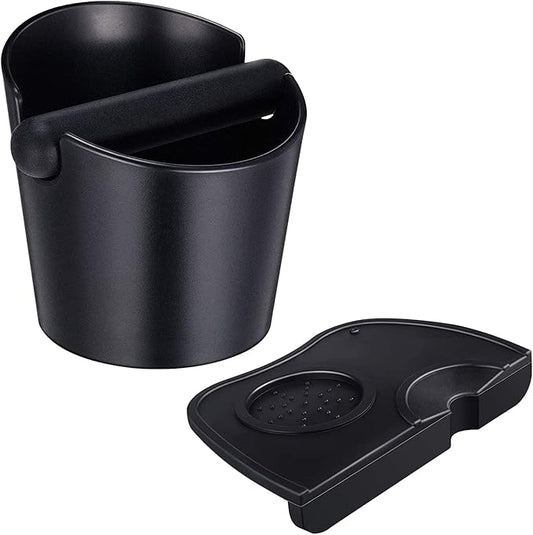 Coffee Knock Box,Set of 2 Pieces Espresso Knock Box Coffee Tamper Mat Reliable Barista Tools,Espresso Dumpster with Removable Knock Lever and Non-Slip Base,for Barista Bar Shop Worktop