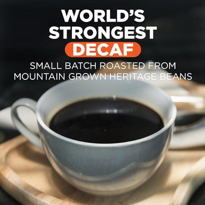 Maud's World's Strongest Decaf Dark Roast Coffee Pods, 36 ct, Decaffeinated Dark Roast Coffee in Recyclable Single Serve Pods – 100% Arabica Coffee, Compatible with Keurig K Cups Maker